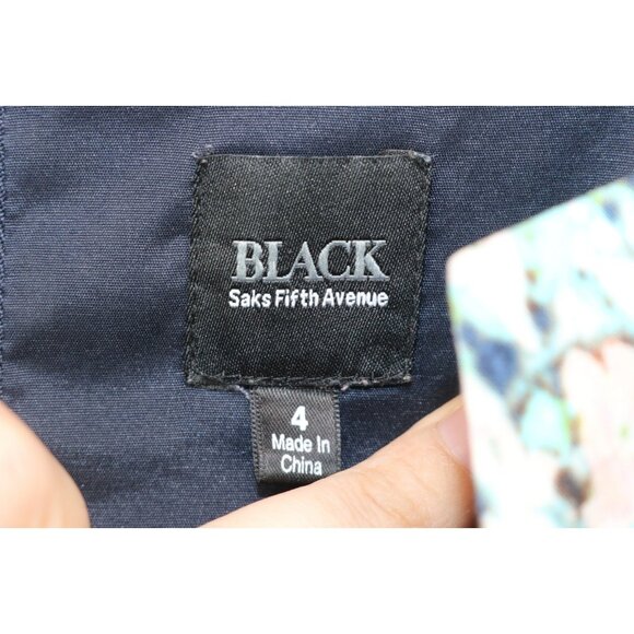 Black Saks Fifth Avenue Ruched Bodycon Dress-Size 4-Lined - Picture 7 of 14